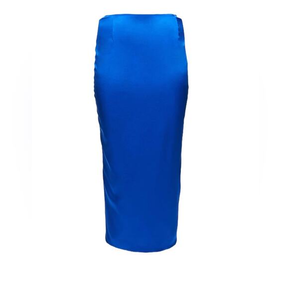 Ser.O.Ya Julian Silk Midi Pencil Skirt Royal Blue Size Medium NWT - Picture 1 of 8